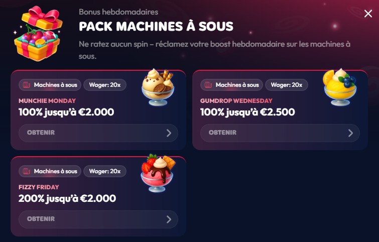 Bonus hebdomadaire Gambiva Casino