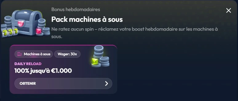 bonus quotidien Winzter Casino
