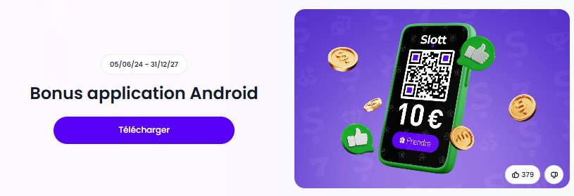 bonus sans dépôt 10 € slott casino