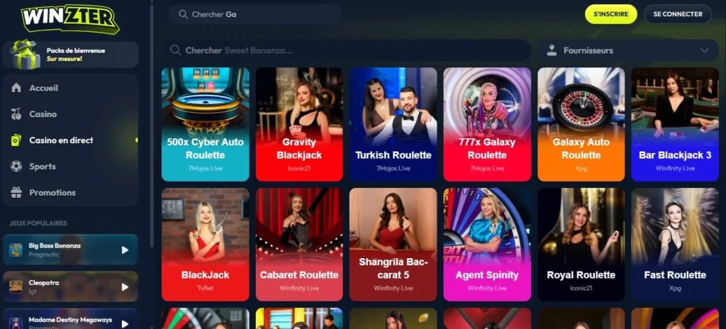 casino live sur Winzter Casino