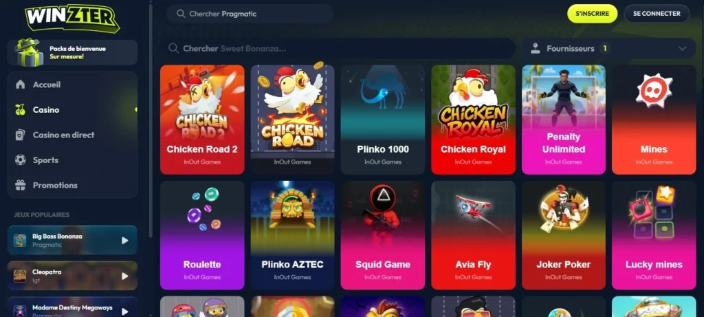 mini-jeux sur Winzter Casino