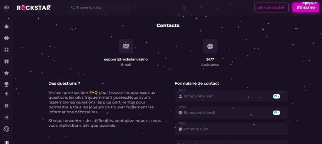 support client rockstar casino