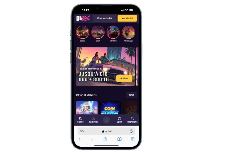 GT bet casino mobile