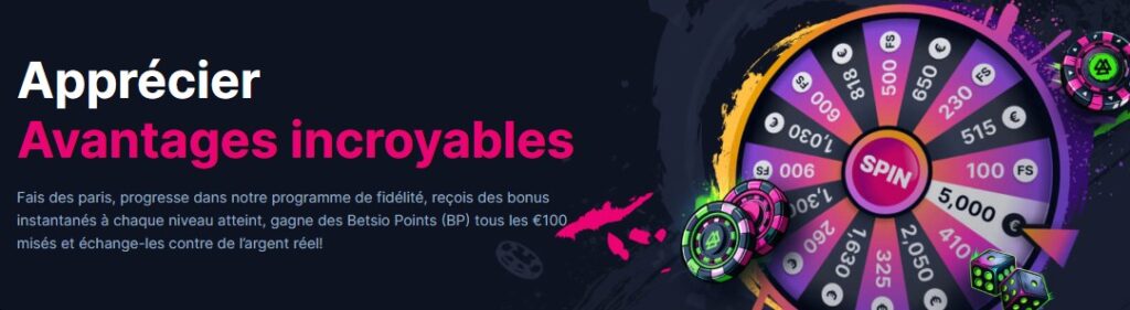 programme VIP betsio Casino