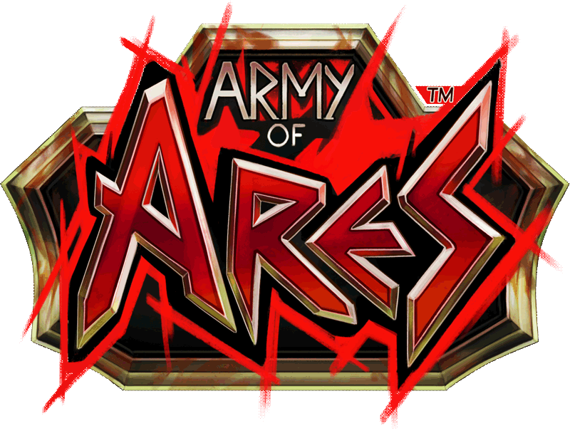 Cover officielle d'Army of Ares de Hacksaw Gaming, slot à thème mythologie grecque avec Arès en armure