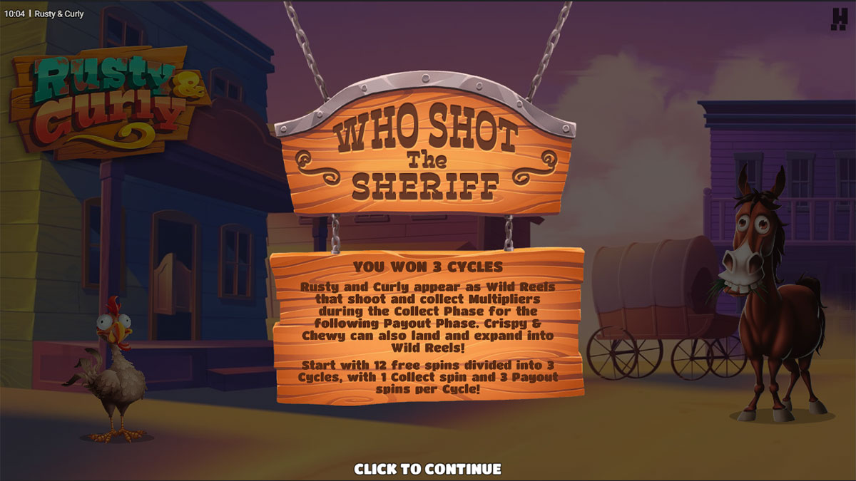 Écran Free Spins de Rusty & Curly pendant le Stick To The Plan avec les multiplicateurs de wilds actifs