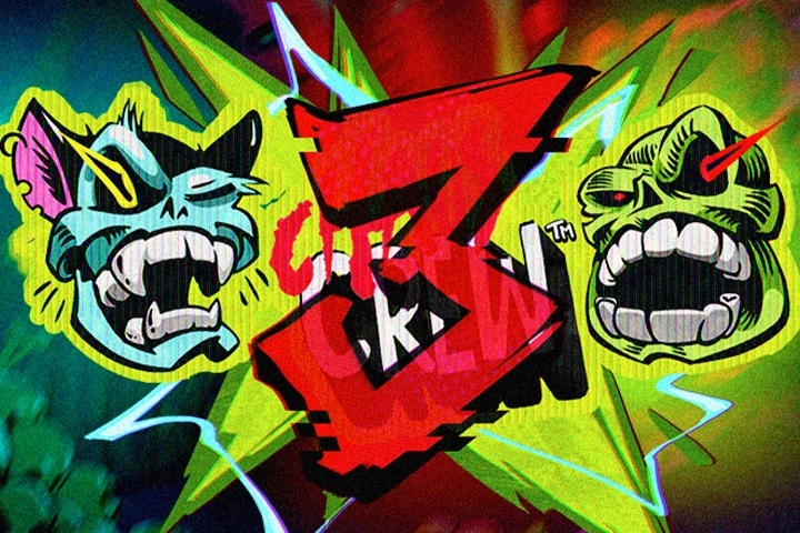 Couverture de la machine à sous Chaos Crew 3 de Hacksaw Gaming dans un univers cyberpunk anarchiste