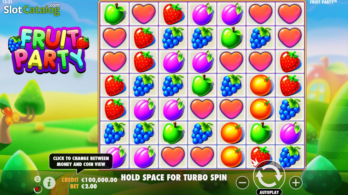 Écran free spins de Fruit Party par Pragmatic Play avec multiplicateurs actifs et compteur de tours restants visible sur la grille