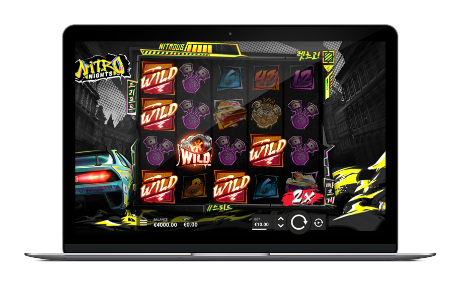 Nitro Nights de Hacksaw Gaming affiché sur plusieurs appareils dans son ambiance néon street racing nocturne
