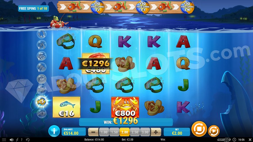 Écran de Free Spins sur Boat Bonanza Down Under avec compteur de tours visible