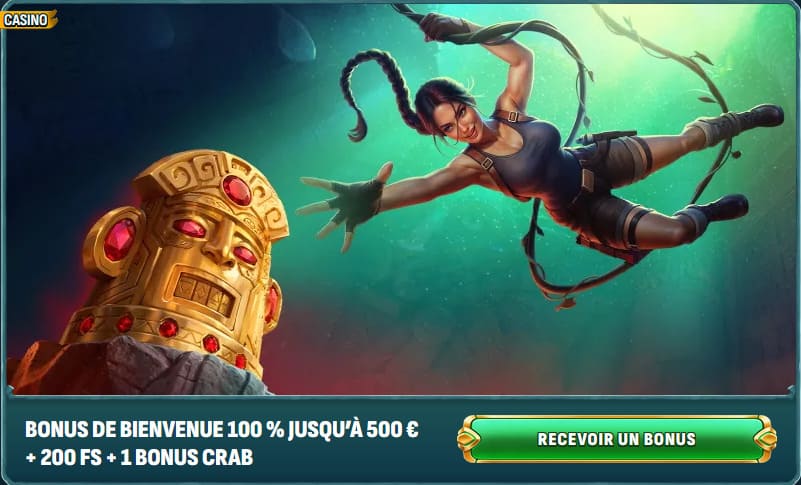 Page bonus de bienvenue de Larabet avec l'offre 100% jusqu'à 500 euros et 200 tours gratuits