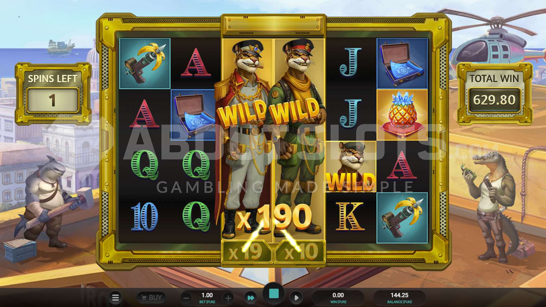 Écran Expanding Wilds d'Iron Bank 2 en mode Ultra avec les wilds étendus sur toute la grille
