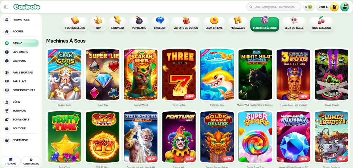 Section machines à sous de Casinolo avec plus de 73 fournisseurs et filtres de recherche avancés
