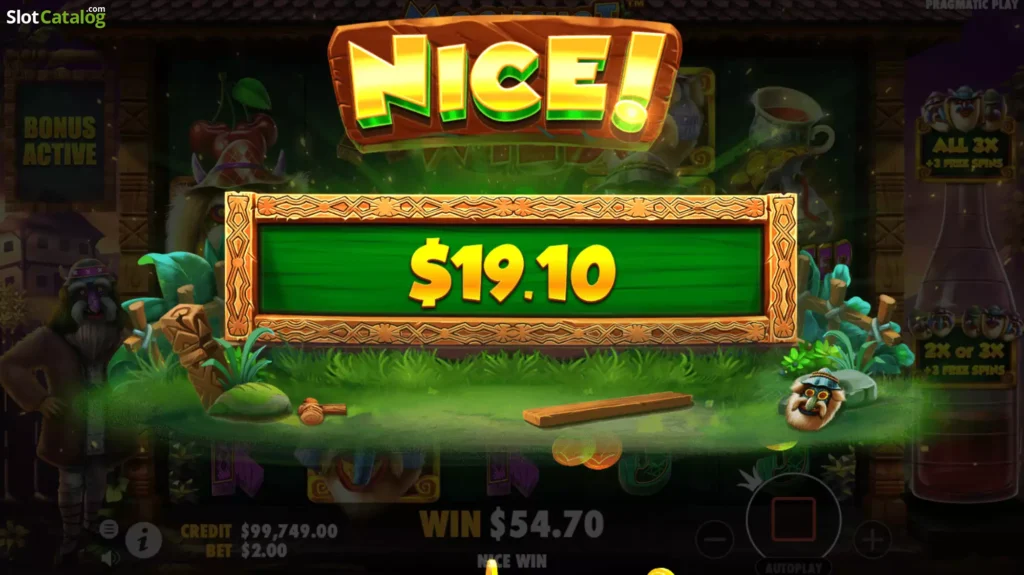 Gros gain de 19,10 dollars sur Moonshot pendant une série de tours gratuits actifs