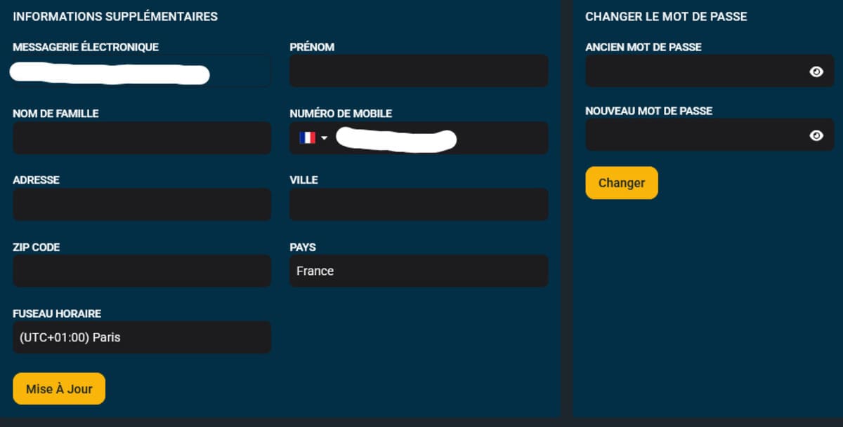 Page des méthodes de paiement de Hercules Casino avec cartes, e-wallets et cryptomonnaies