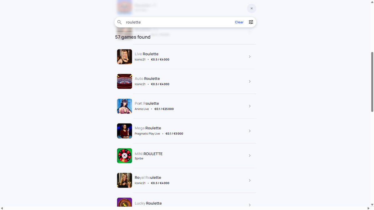 Interface du lobby de machines à sous de Hype Kasino avec filtres par fournisseur visibles
