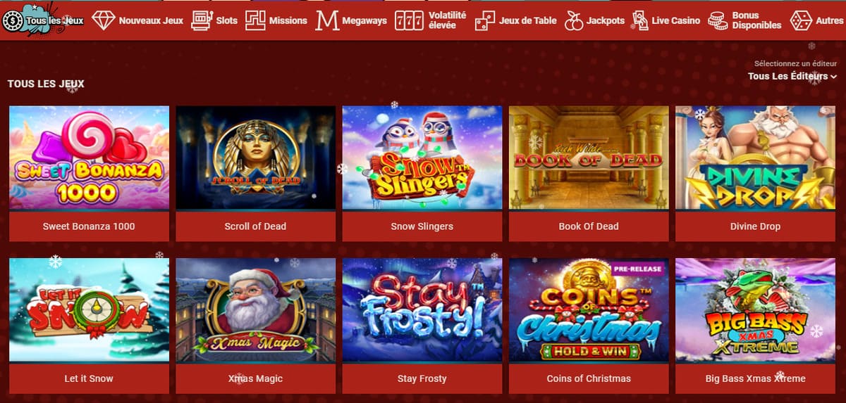 Section machines à sous de RANT Casino avec les slots phares de Hacksaw Gaming et Pragmatic Play