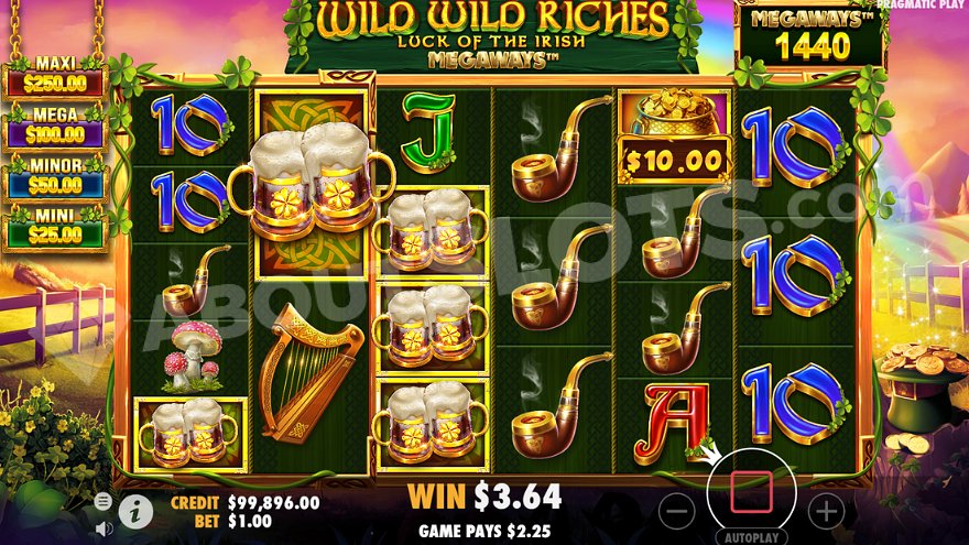 Gain en free spins sur Wild Wild Riches Megaways avec les symboles Money Collect actifs