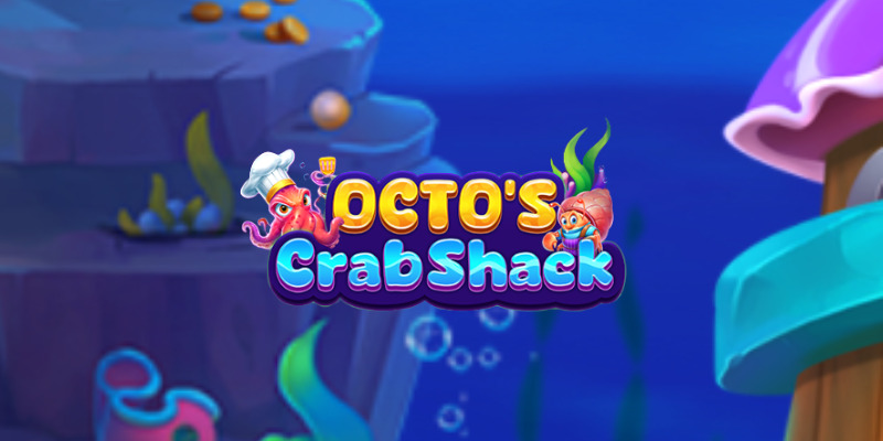 Bannière d'Octo’s Crab Shack montrant Octo le chef pieuvre dans son restaurant sous l'eau
