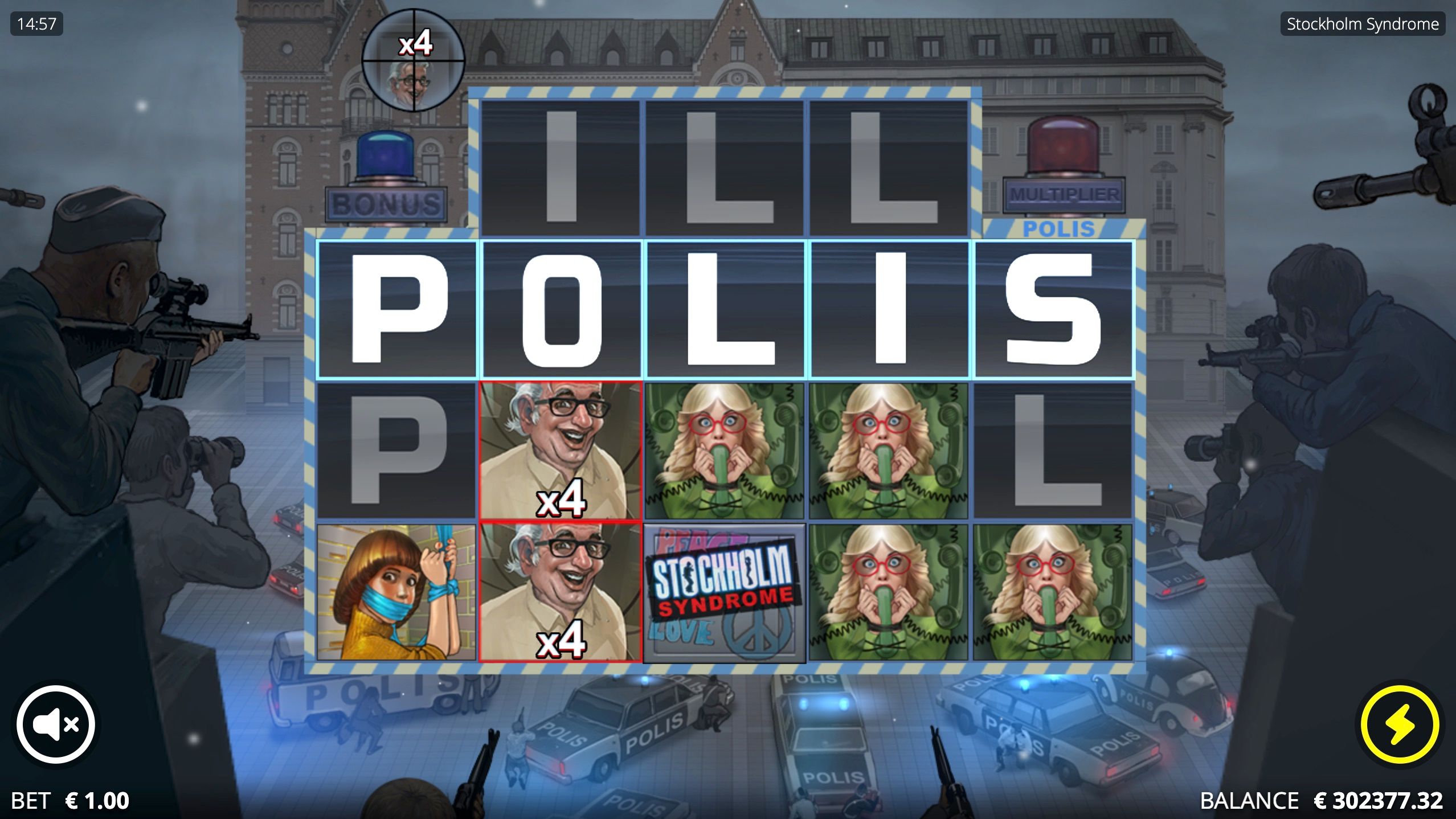 Fonction Polis de Stockholm Syndrome avec grille policière et multiplicateurs révélés