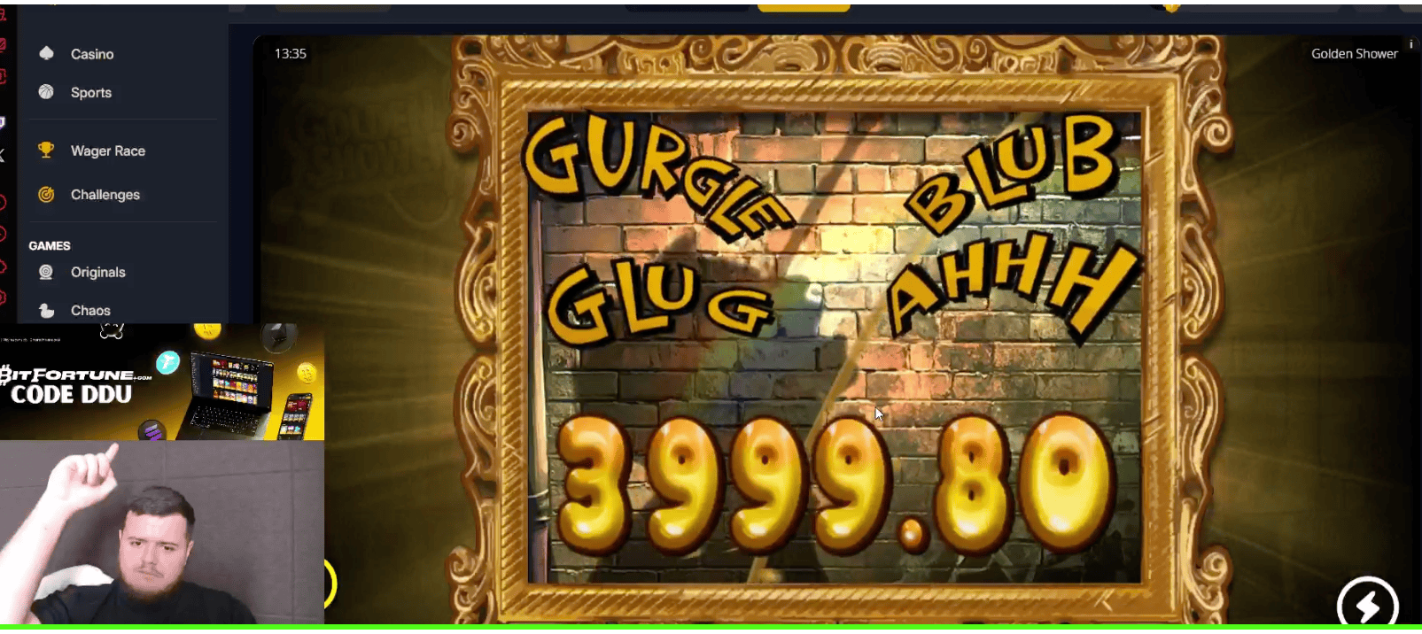 Écran des Gold Spins de Golden Shower avec compteur de tours et multiplicateurs persistants