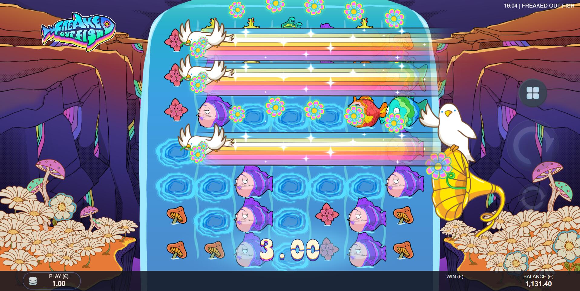 Zone Freaky Fish Zones activée sur Freaked Out Fish avec multiplicateur affiché sur la grille