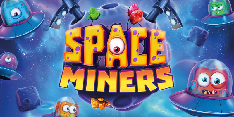 Bannière du jeu Space Miners illustrant l'univers minier spatial de Relax Gaming