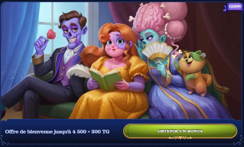Interface du bonus de bienvenue de Casombie avec le détail du pack réparti sur quatre dépôts