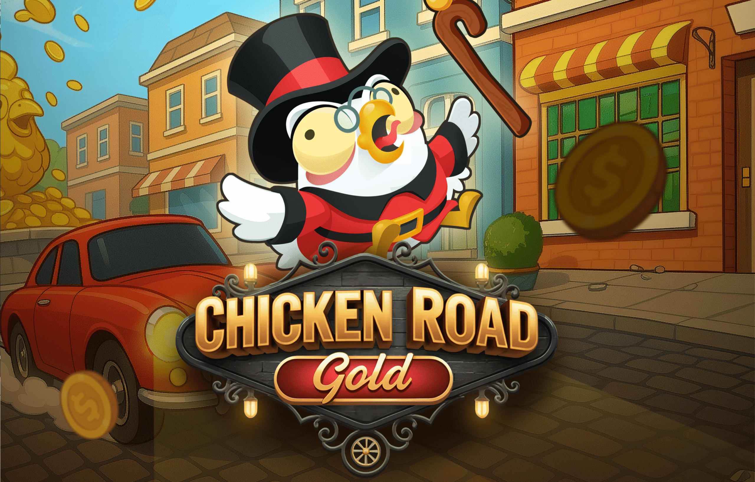 Menu de sélection de difficulté sur Chicken Road Gold entre les niveaux Easy et Hardcore