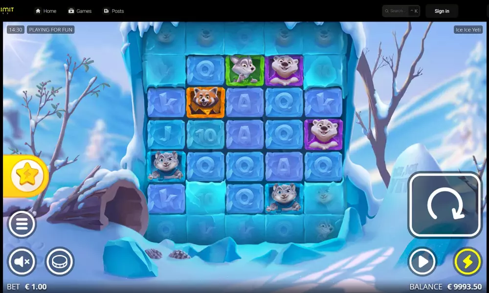 Déclenchement du Yeti Shake sur Ice Ice Yeti, des blocs de glace se brisent pour agrandir la grille