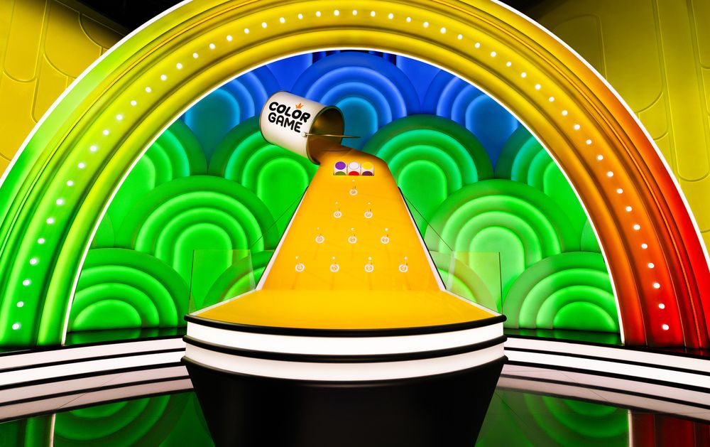 Roue Jackpot de Color Game Bonanza affichant ses six paliers de gains, de x50 à x3 000