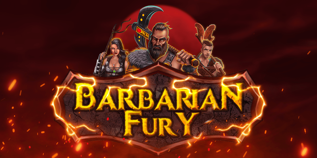 Artwork officiel de Barbarian Fury avec le guerrier viking et sa hache face à la tempête nordique