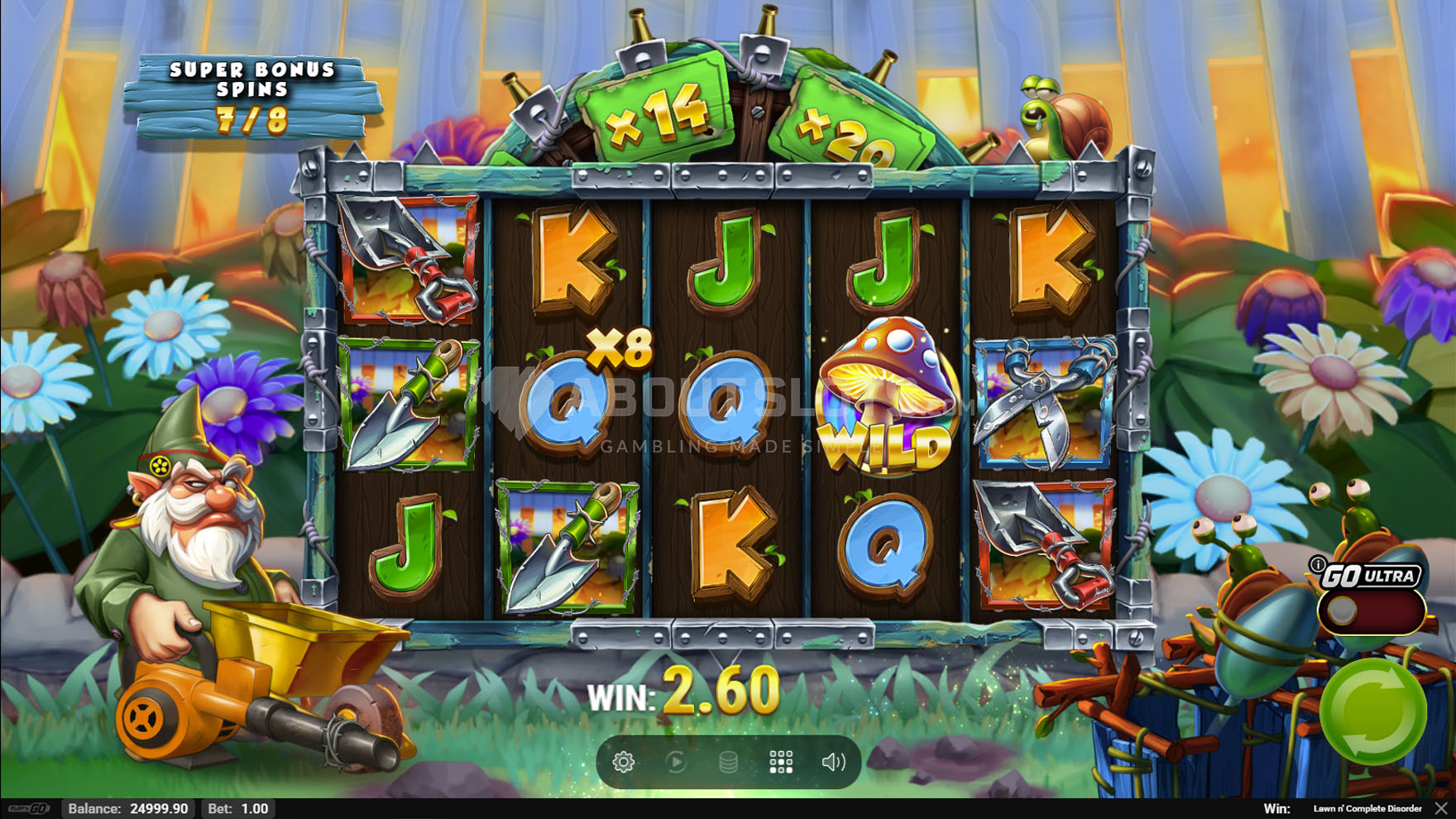 Tours Super Bonus Spins de Lawn N’ Complete Disorder avec un multiplicateur élevé sur les rouleaux