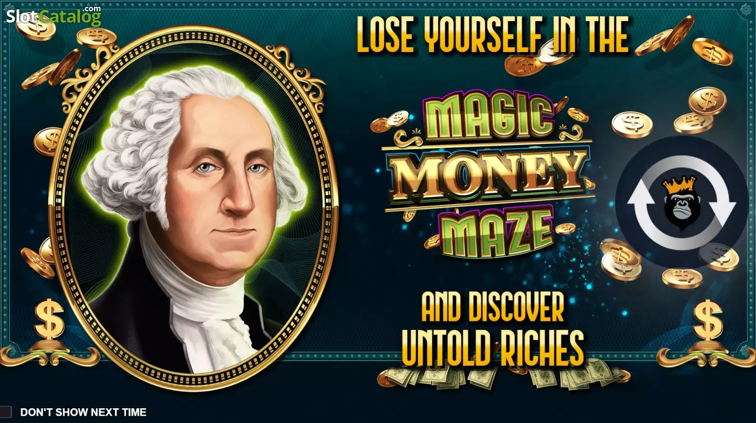 Grille 5x3 de Magic Money Maze avec les symboles présidentiels et le symbole argent en jeu