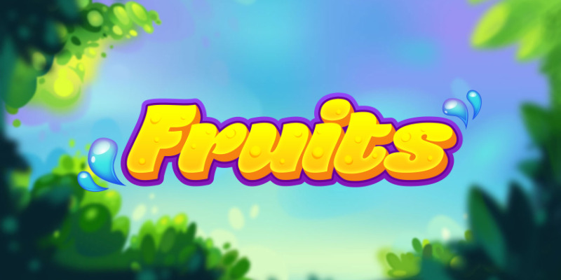 Logo du jeu Fruits sur fond de verger illustrant le thème fruits de Nolimit City
