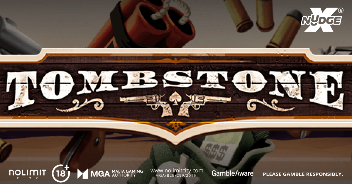 Bannière officielle de Tombstone, slot Nolimit City au thème saloon et hors la loi du Far West