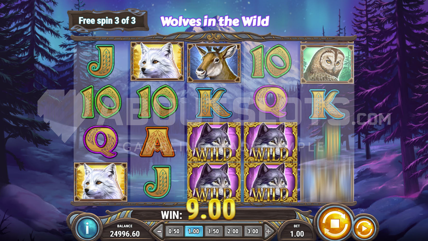 Feature Wolves in the Wild sur Wild North Radiant Skies Go Collect avec des loups Wild collants