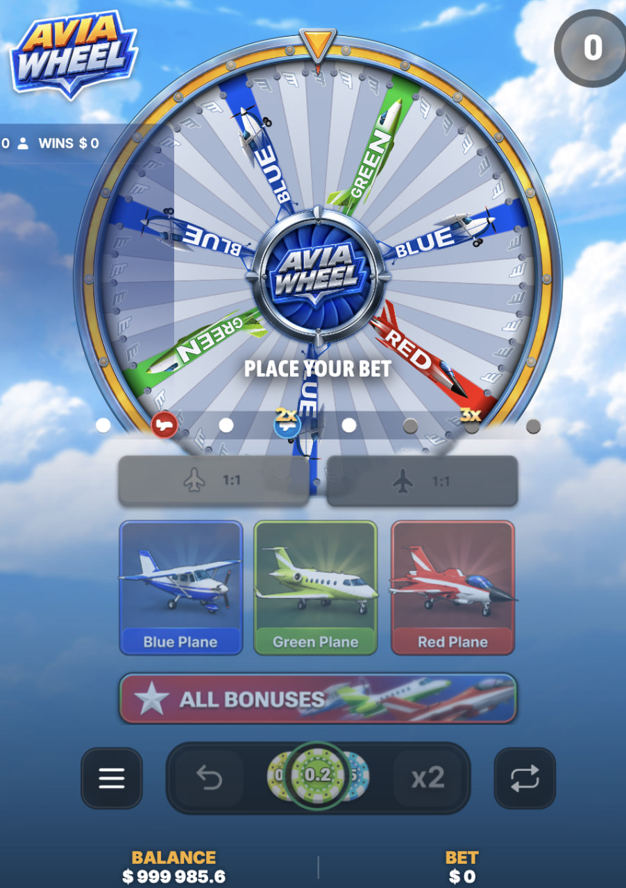 Écran mobile de Avia Wheel affichant les boutons Claim et Gamble après un tour gagnant