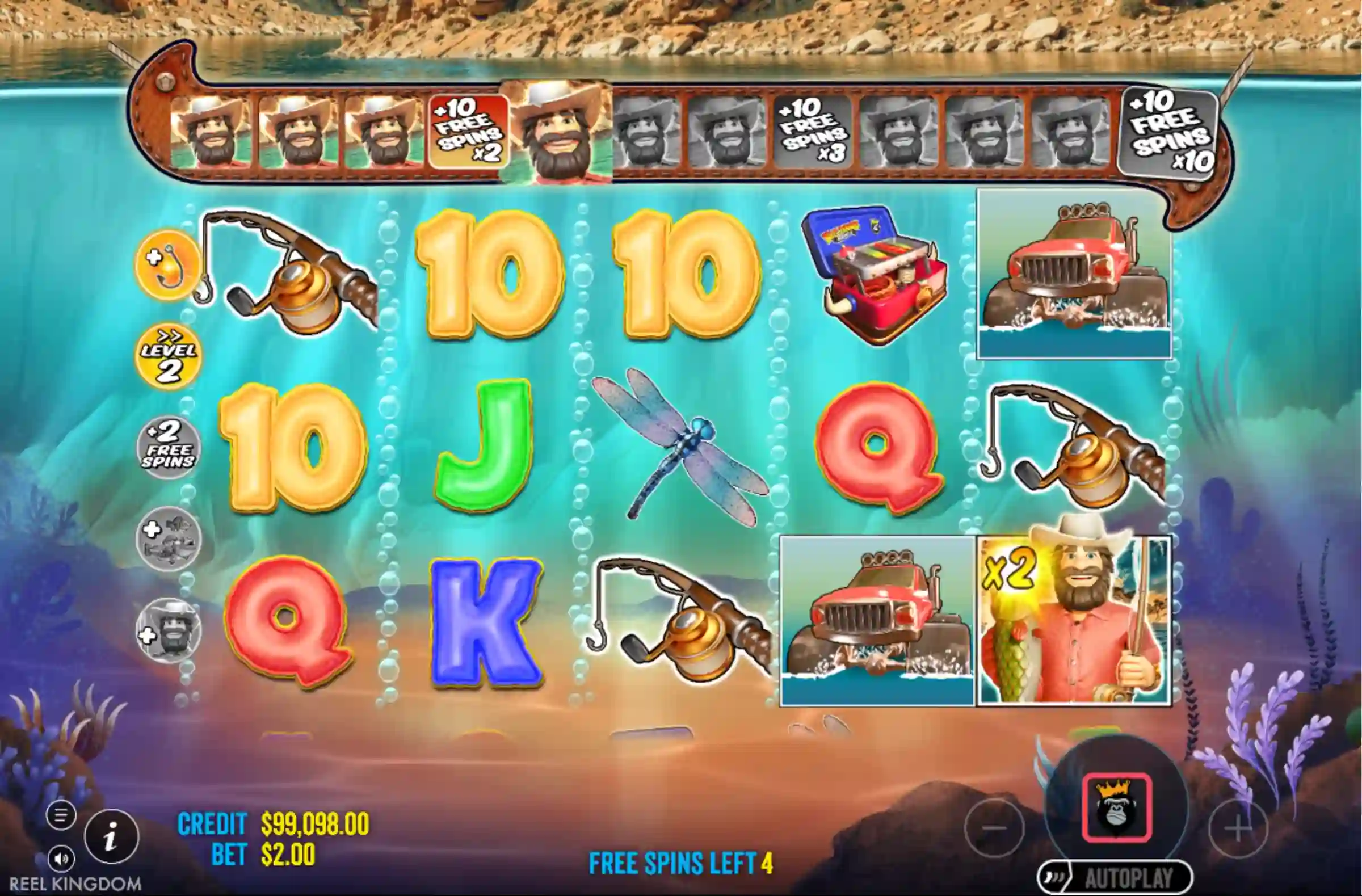 Écran de tours gratuits sur Big Bass Splash 1000 avec multiplicateur progressif et poissons collectés